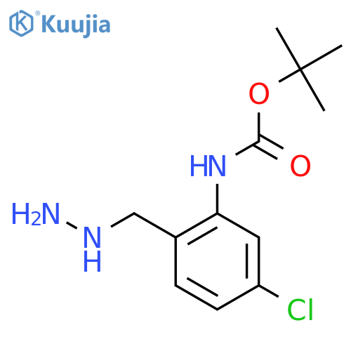 tert-butyl N-5-chloro-2-(hydrazinylmethyl)phenylcarbamate structure