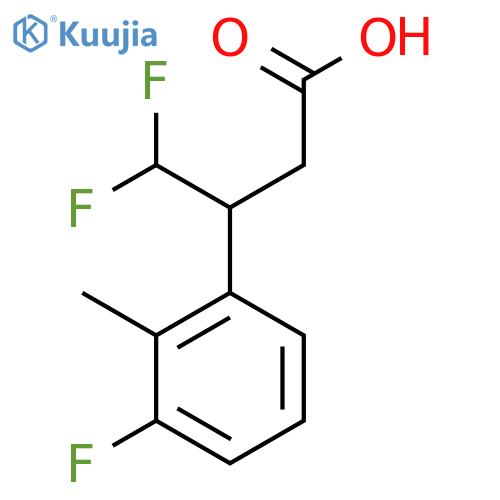 4,4-difluoro-3-(3-fluoro-2-methylphenyl)butanoic acid structure