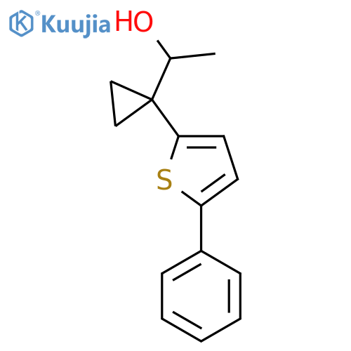 1-1-(5-phenylthiophen-2-yl)cyclopropylethan-1-ol structure