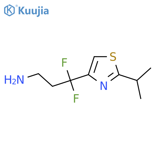 3,3-difluoro-3-2-(propan-2-yl)-1,3-thiazol-4-ylpropan-1-amine structure