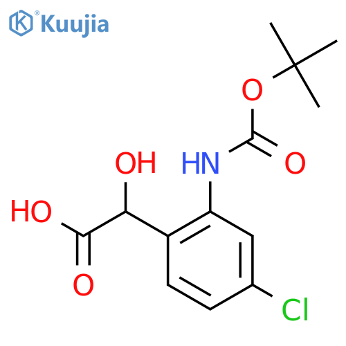 2-(2-{(tert-butoxy)carbonylamino}-4-chlorophenyl)-2-hydroxyacetic acid structure