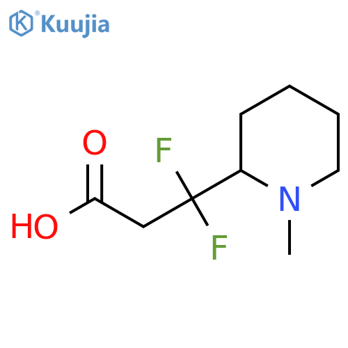 3,3-difluoro-3-(1-methylpiperidin-2-yl)propanoic acid structure