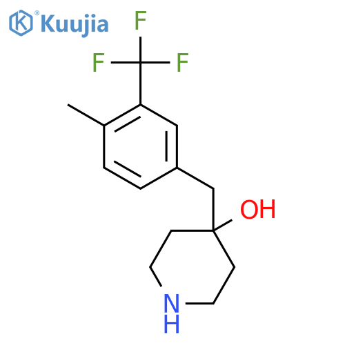4-{4-methyl-3-(trifluoromethyl)phenylmethyl}piperidin-4-ol structure