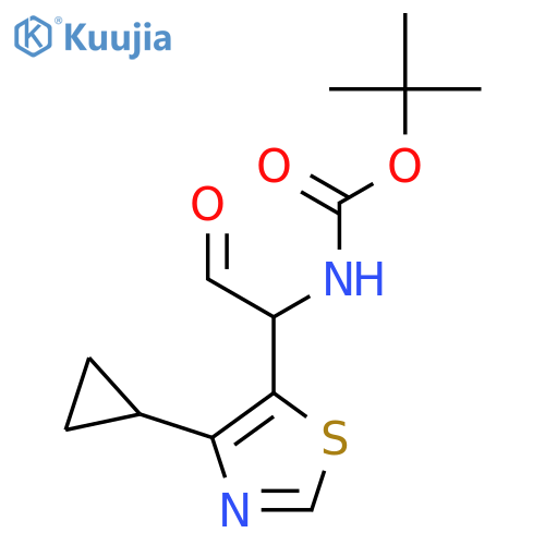 tert-butyl N-1-(4-cyclopropyl-1,3-thiazol-5-yl)-2-oxoethylcarbamate structure