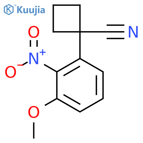 1-(3-methoxy-2-nitrophenyl)cyclobutane-1-carbonitrile structure