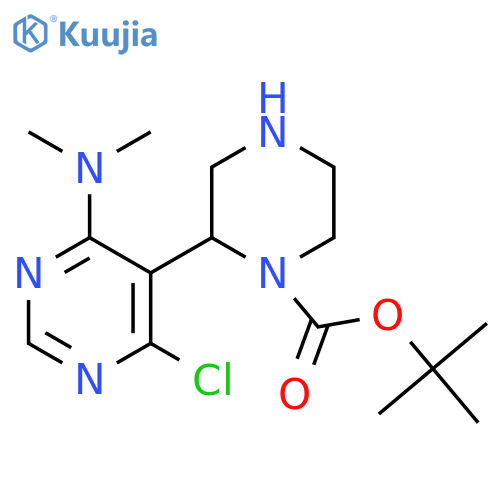 tert-butyl 2-4-chloro-6-(dimethylamino)pyrimidin-5-ylpiperazine-1-carboxylate structure