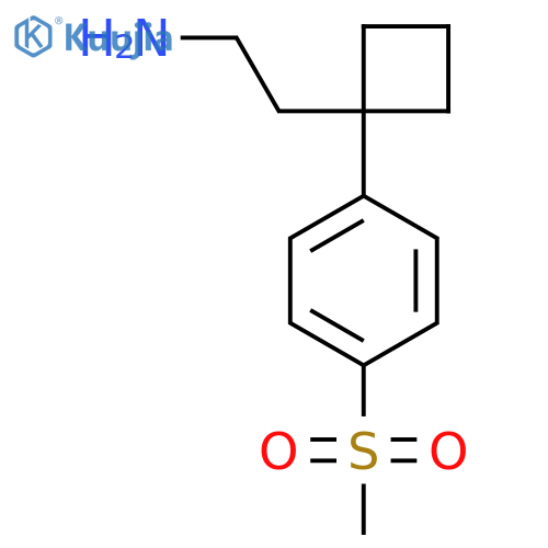 2-1-(4-methanesulfonylphenyl)cyclobutylethan-1-amine structure