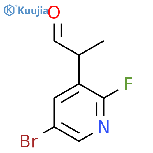 2-(5-bromo-2-fluoropyridin-3-yl)propanal structure