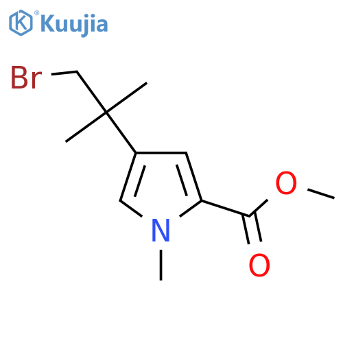 methyl 4-(1-bromo-2-methylpropan-2-yl)-1-methyl-1H-pyrrole-2-carboxylate structure
