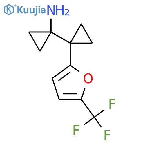 1-{1-5-(trifluoromethyl)furan-2-ylcyclopropyl}cyclopropan-1-amine structure
