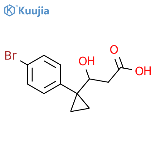 3-1-(4-bromophenyl)cyclopropyl-3-hydroxypropanoic acid structure