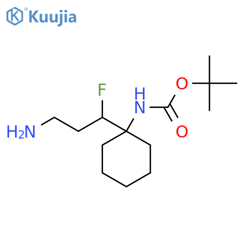 tert-butyl N-1-(3-amino-1-fluoropropyl)cyclohexylcarbamate structure