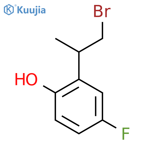 2-(1-bromopropan-2-yl)-4-fluorophenol structure