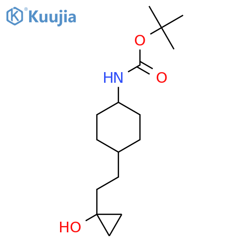 tert-butyl N-{4-2-(1-hydroxycyclopropyl)ethylcyclohexyl}carbamate structure