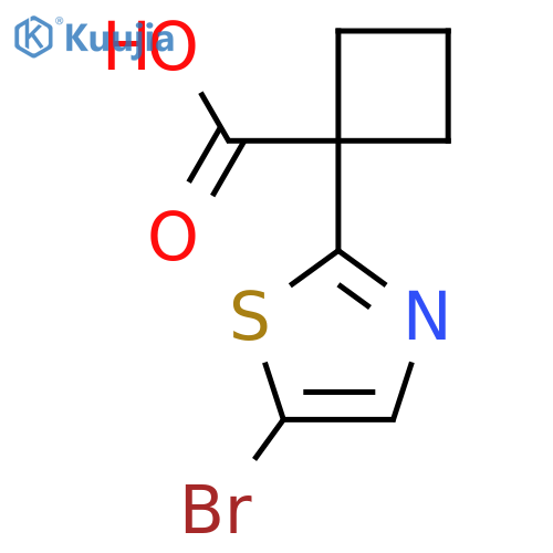 1-(5-bromo-1,3-thiazol-2-yl)cyclobutane-1-carboxylic acid structure