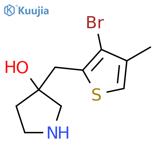 3-(3-bromo-4-methylthiophen-2-yl)methylpyrrolidin-3-ol structure