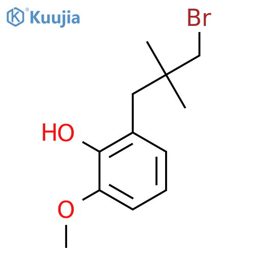 2-(3-bromo-2,2-dimethylpropyl)-6-methoxyphenol structure