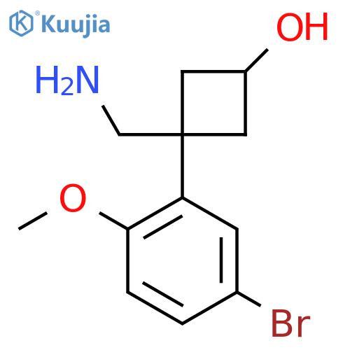 3-(aminomethyl)-3-(5-bromo-2-methoxyphenyl)cyclobutan-1-ol structure