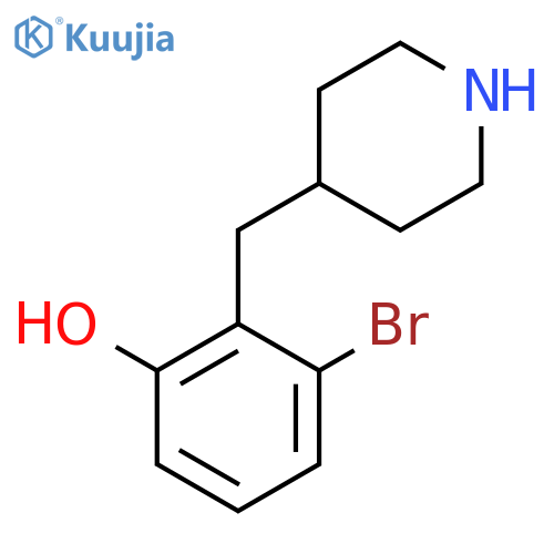 3-bromo-2-(piperidin-4-yl)methylphenol structure