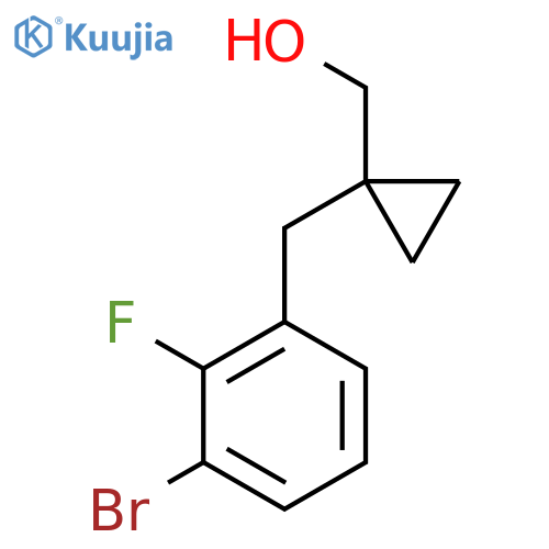 {1-(3-bromo-2-fluorophenyl)methylcyclopropyl}methanol structure