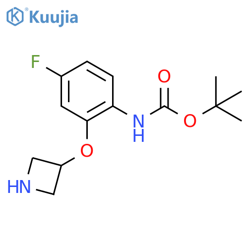 tert-butyl N-2-(azetidin-3-yloxy)-4-fluorophenylcarbamate structure