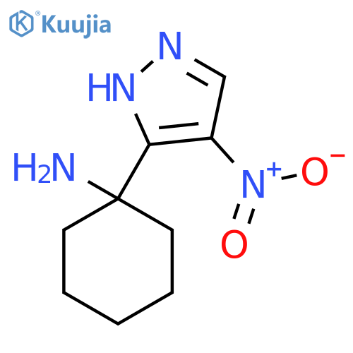 1-(4-nitro-1H-pyrazol-3-yl)cyclohexan-1-amine structure