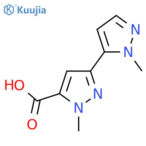 1-methyl-3-(1-methyl-1H-pyrazol-5-yl)-1H-pyrazole-5-carboxylic acid structure