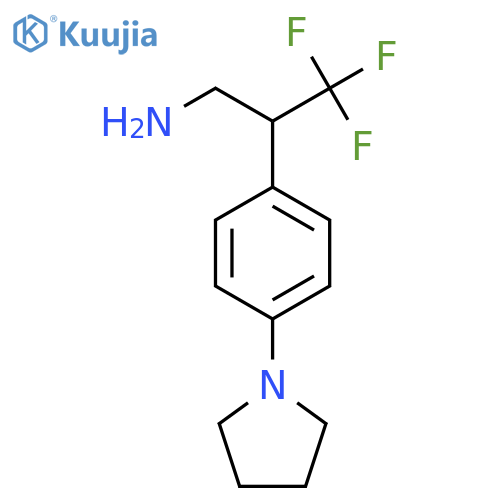 3,3,3-trifluoro-2-4-(pyrrolidin-1-yl)phenylpropan-1-amine structure