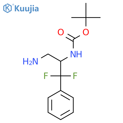 tert-butyl N-(3-amino-1,1-difluoro-1-phenylpropan-2-yl)carbamate structure