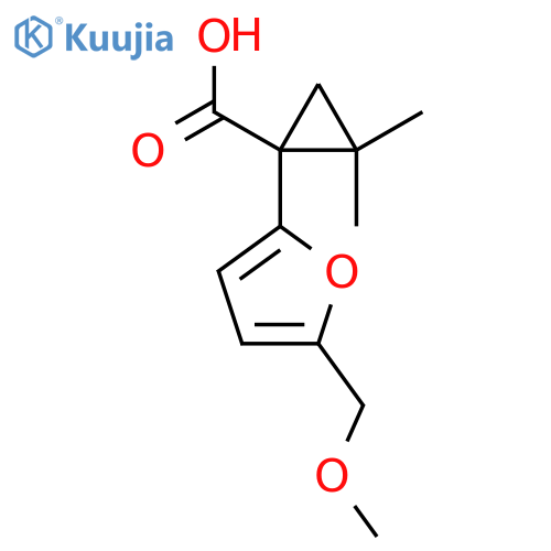1-5-(methoxymethyl)furan-2-yl-2,2-dimethylcyclopropane-1-carboxylic acid structure
