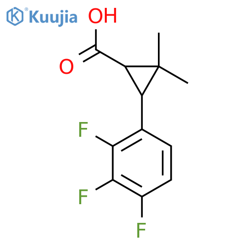 2,2-dimethyl-3-(2,3,4-trifluorophenyl)cyclopropane-1-carboxylic acid structure
