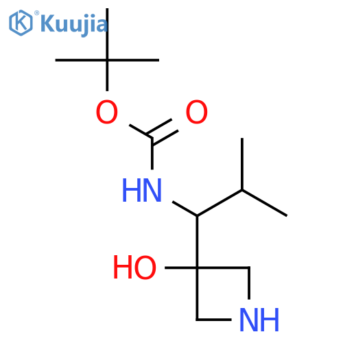 tert-butyl N-[1-(3-hydroxyazetidin-3-yl)-2-methylpropyl]carbamate structure