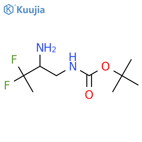tert-butyl N-(2-amino-3,3-difluorobutyl)carbamate structure