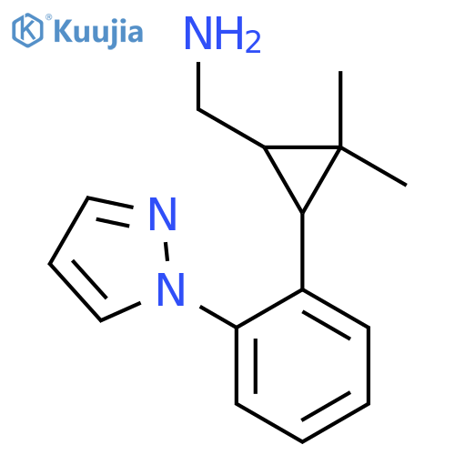 {2,2-dimethyl-3-2-(1H-pyrazol-1-yl)phenylcyclopropyl}methanamine structure