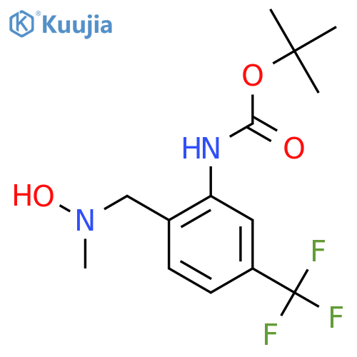 tert-butyl N-(2-{hydroxy(methyl)aminomethyl}-5-(trifluoromethyl)phenyl)carbamate structure