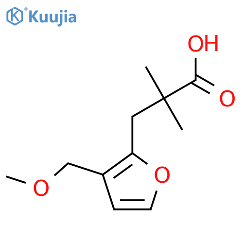 3-3-(methoxymethyl)furan-2-yl-2,2-dimethylpropanoic acid structure
