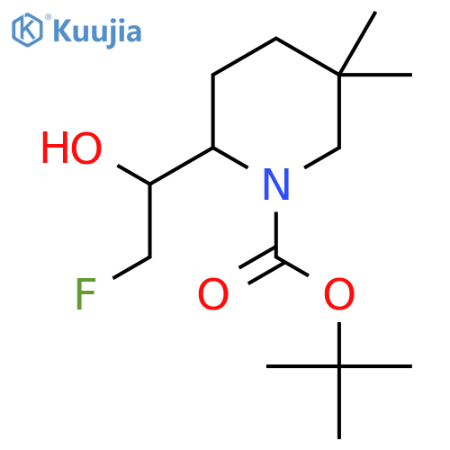 tert-butyl 2-(2-fluoro-1-hydroxyethyl)-5,5-dimethylpiperidine-1-carboxylate structure