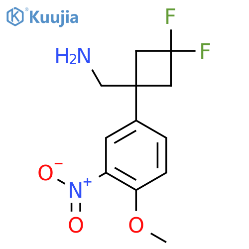 3,3-difluoro-1-(4-methoxy-3-nitrophenyl)cyclobutylmethanamine structure