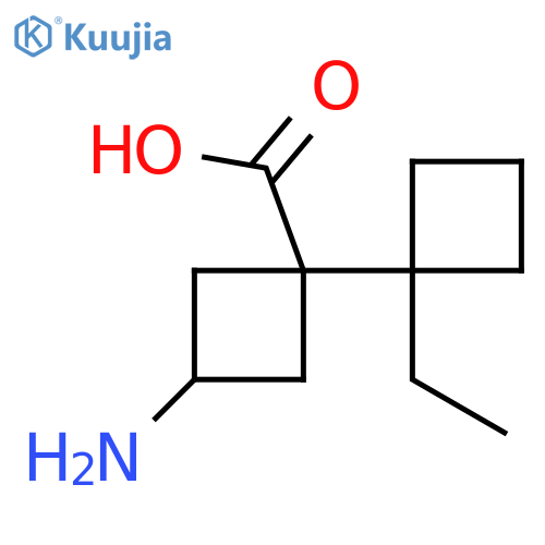 3-amino-1-(1-ethylcyclobutyl)cyclobutane-1-carboxylic acid structure