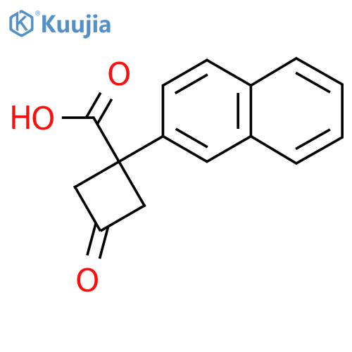 1-(Naphthalen-2-yl)-3-oxocyclobutane-1-carboxylic acid structure