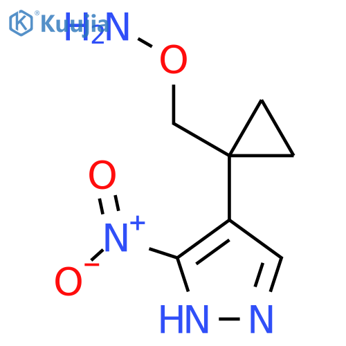 O-{1-(3-nitro-1H-pyrazol-4-yl)cyclopropylmethyl}hydroxylamine structure