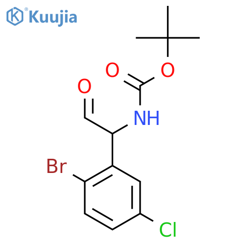 tert-butyl N-[1-(2-bromo-5-chlorophenyl)-2-oxoethyl]carbamate structure