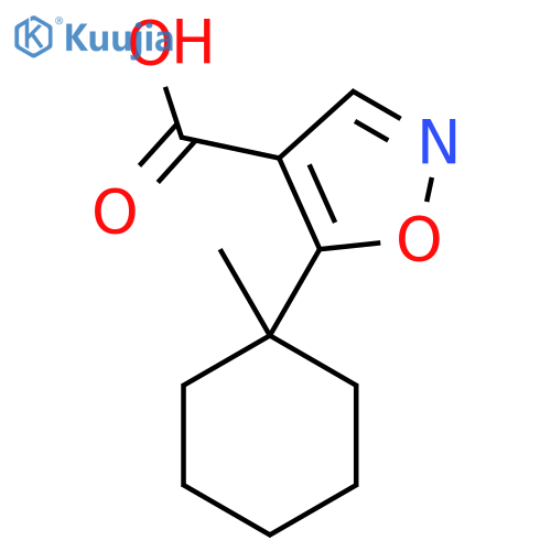 5-(1-methylcyclohexyl)-1,2-oxazole-4-carboxylic acid structure