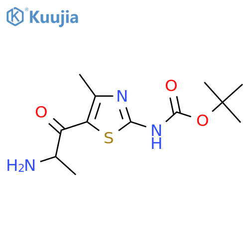 tert-butyl N-5-(2-aminopropanoyl)-4-methyl-1,3-thiazol-2-ylcarbamate structure