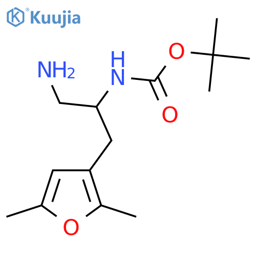 tert-butyl N-1-amino-3-(2,5-dimethylfuran-3-yl)propan-2-ylcarbamate structure