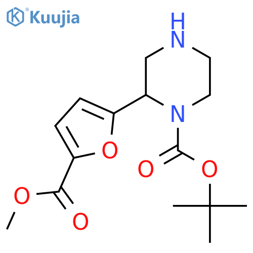 tert-butyl 2-5-(methoxycarbonyl)furan-2-ylpiperazine-1-carboxylate structure