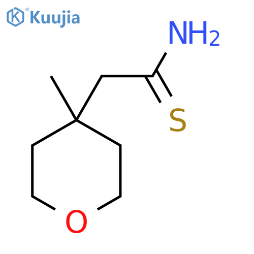 2-(4-methyloxan-4-yl)ethanethioamide structure