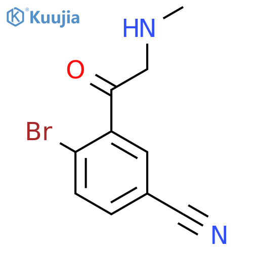 4-bromo-3-2-(methylamino)acetylbenzonitrile structure