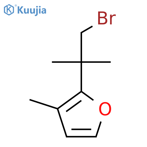 2-(1-bromo-2-methylpropan-2-yl)-3-methylfuran structure