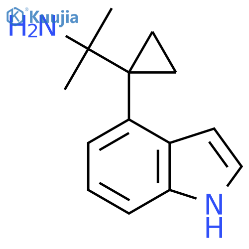 2-1-(1H-indol-4-yl)cyclopropylpropan-2-amine structure